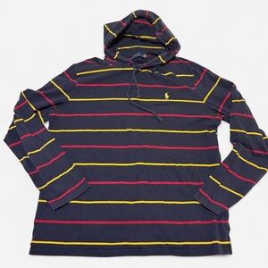 Polo Ralph Lauren Men's Navy Striped Hoodie Size L